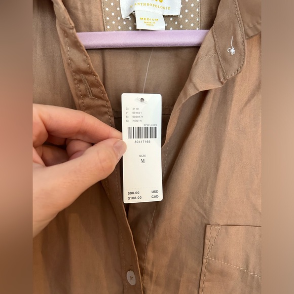 Maeve Oversized Button Down in Camel size medium - Picture 2 of 3